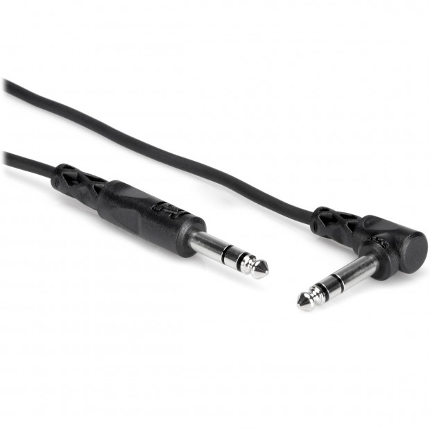Hosa CSS-103R 1/4" TRS to Right-Angle 1/4" TRS Balanced Interconnect Cable - 3ft