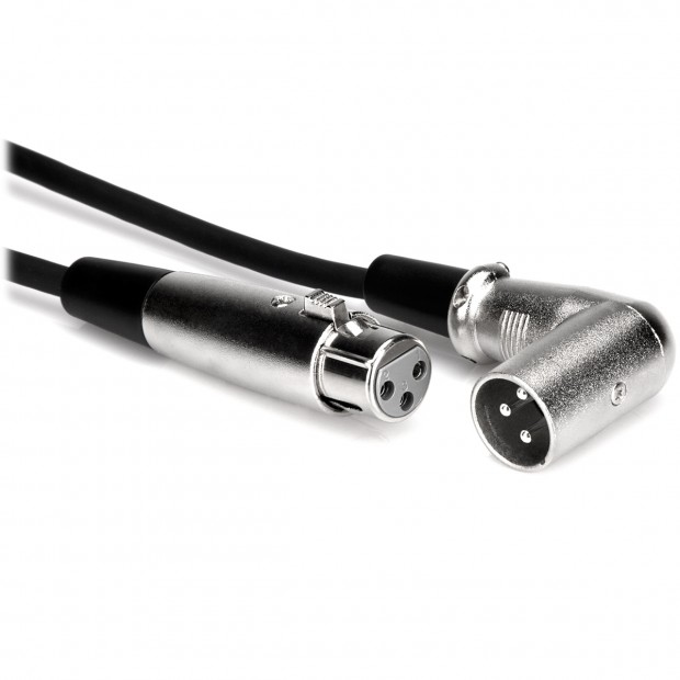 Hosa XRR-115 XLR3F to Right-Angle XLR3M Balanced Interconnect Cable - 15ft