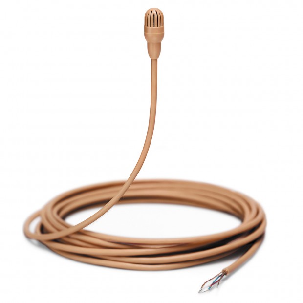 Shure TL47 TwinPlex Omnidirectional Subminiature Lavalier Microphone with Bare Wire and Accessories - Cocoa