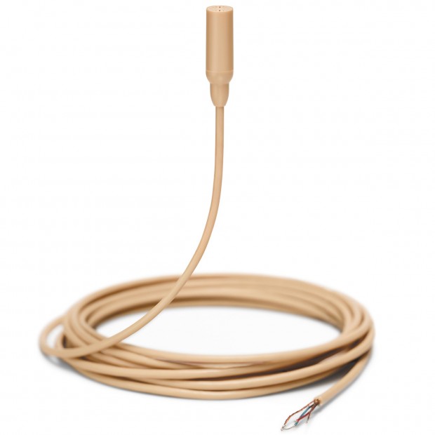 Shure TL48 TwinPlex Omnidirectional Subminiature Lavalier Microphone with Bare Wire and Accessories - Tan