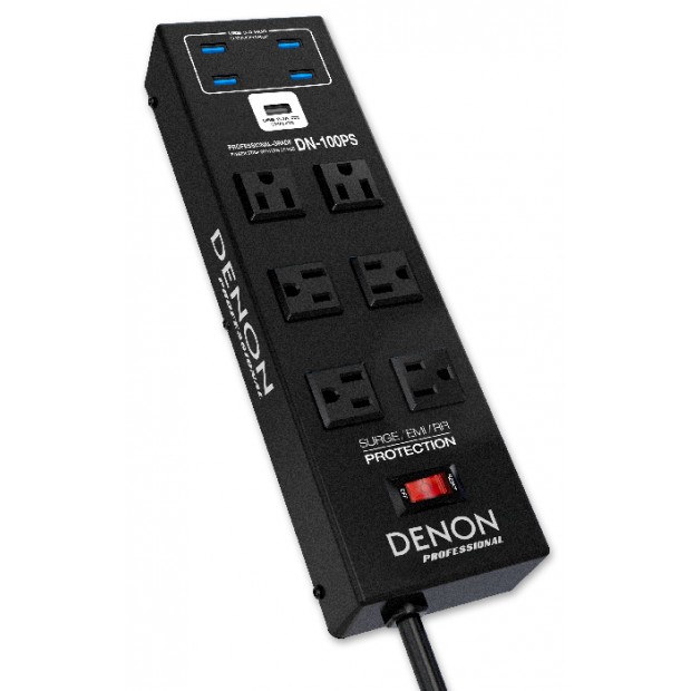 Denon Professional DN-100PS Surge-Protecting Power Strip and 4 Port USB 3.0 Hub (Discontinued)