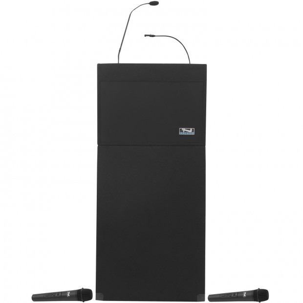 Anchor Audio ACL-DUAL Acclaim 2 Dual Package Tabletop Lectern with Base, Gooseneck Microphone and 2 Wireless Microphones (Discontinued)