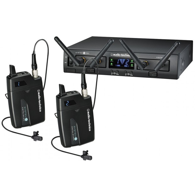 Audio-Technica ATW-1311/L System 10 PRO Rack-Mount Digital Dual Wireless System with Lavalier Microphones