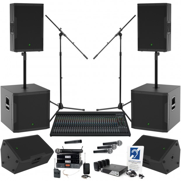 Church Sound System with 6 Mackie SRM Series Loudspeakers 2 Subwoofers and 3204VLZ4 Mixer (Discontinued Components)