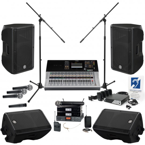 Yamaha Church Sound System with TF3 Digital Mixing Console DBR12 Powered Speakers and ADA Assistive Listening System (Discontinued)