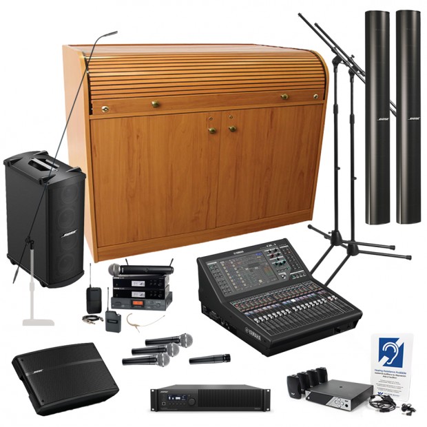 Church Sound System with Bose Professional Line Array Speakers and Yamaha Digital Mixing Console (Discontinued)