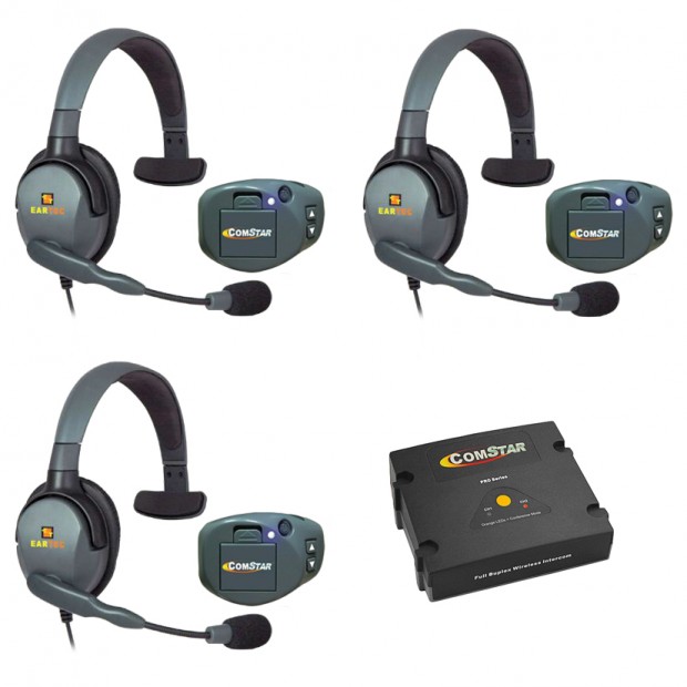 Eartec COMSTAR 3 Three Person Wireless Intercom System with ComPak Beltpacks (Discontinued)
