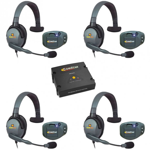 Eartec COMSTAR 4 Four Person Wireless Intercom System with ComPak Beltpacks (Discontinued)