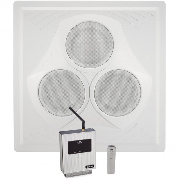 Classroom Sound System with Pure Resonance Audio VCA8 Vector Ceiling Speaker Array and Micro20 Amplified 2.4G Digital Wireless Microphone System