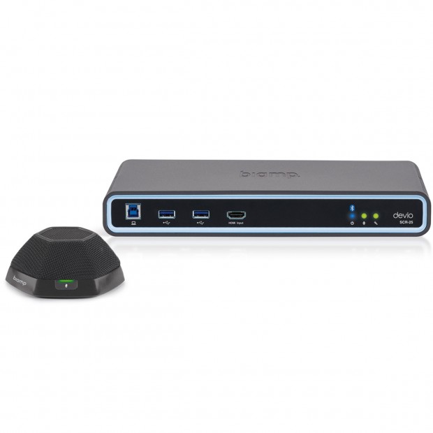 Biamp Devio SCR-25T Conference Room System with SCR-25 Bluetooth Hub and DTM-1 Tabletop Microphone