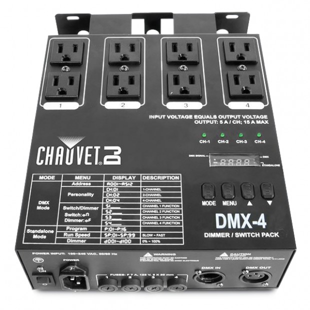 CHAUVET DJ DMX-4 4-Channel Dimmer/Relay Pack