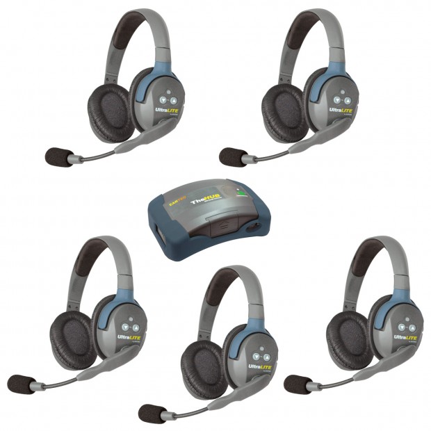 Eartec HUB5D UltraLITE 5 Person Wireless Headset System with Hub and Case (Double) (Discontinued)