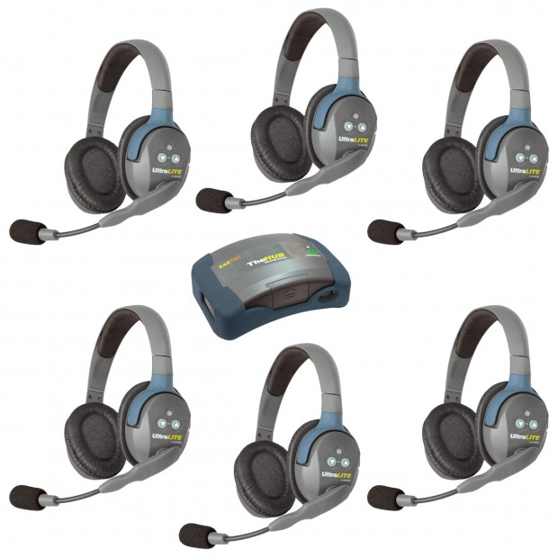 Eartec HUB6D UltraLITE 6 Person Wireless Headset System with Hub and Case (Double) (Discontinued)