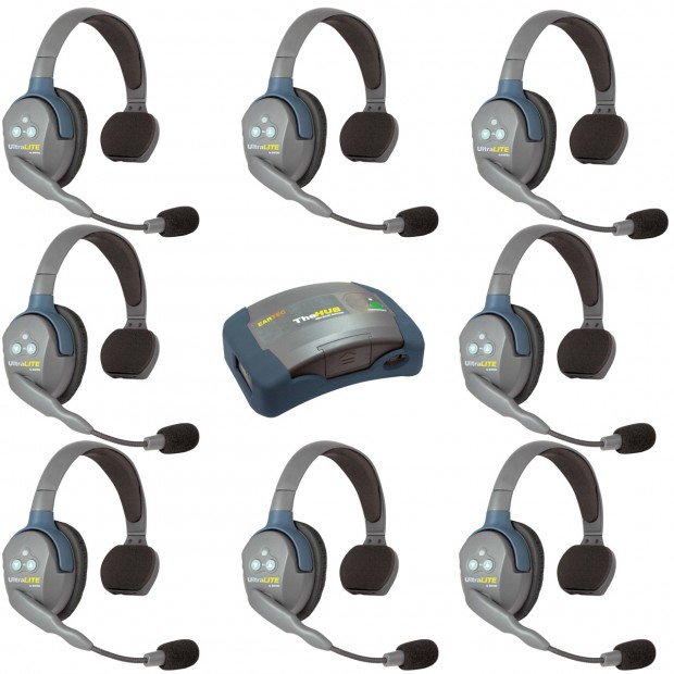 Eartec HUB8S UltraLITE 8 Person Wireless Headset System with Hub and Case (Single) (Discontinued)