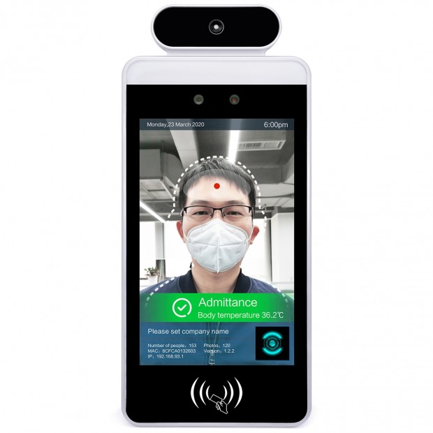 Goodview Dynamic Detection Display Temperature Scanner Kiosk with Facial Recognition and Wall Mount - SV1080-W