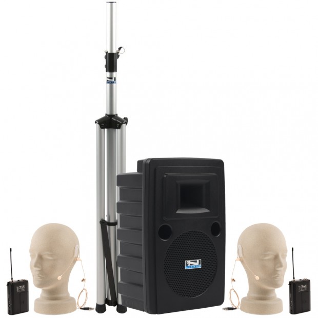 Anchor Audio LIB-BPDUAL Liberty Platinum Dual Basic PA Package with 2 Ear Worn Microphones (Discontinued)