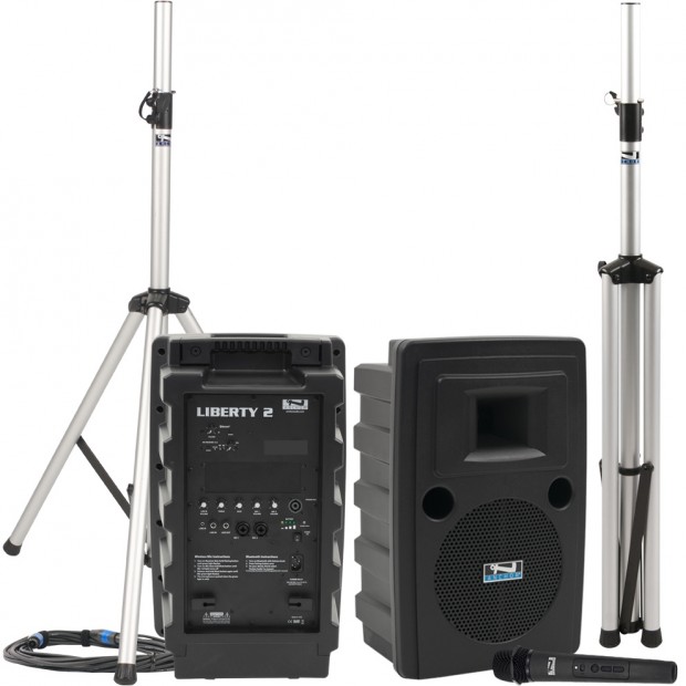 Anchor Audio LIB-DP1 Liberty 2 Deluxe Package Portable Sound System with Built-in Bluetooth, 2 Speakers and 1 Wireless Microphone