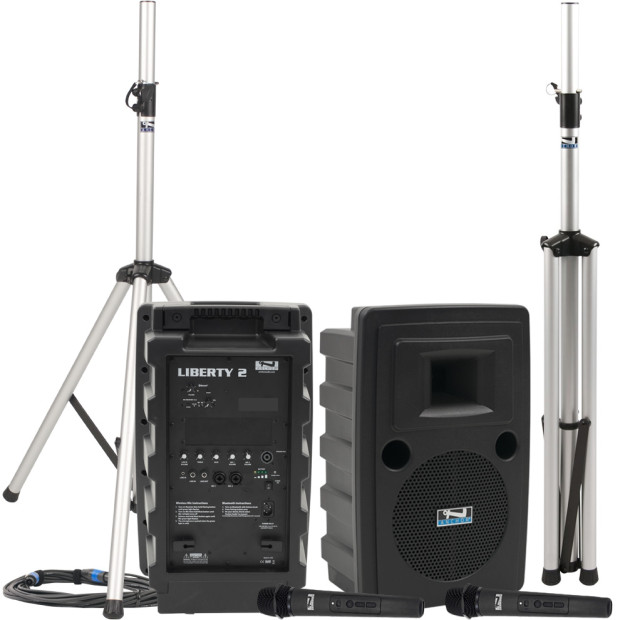 Anchor Audio Liberty COMP 2 Deluxe Package Portable Sound System with Built-in Bluetooth, 2 Speakers and 2 Wireless Microphones