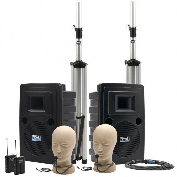 Anchor Audio LIB-DPDUAL Liberty Platinum Dual Deluxe PA Package with 2 Collar Microphones (Discontinued)
