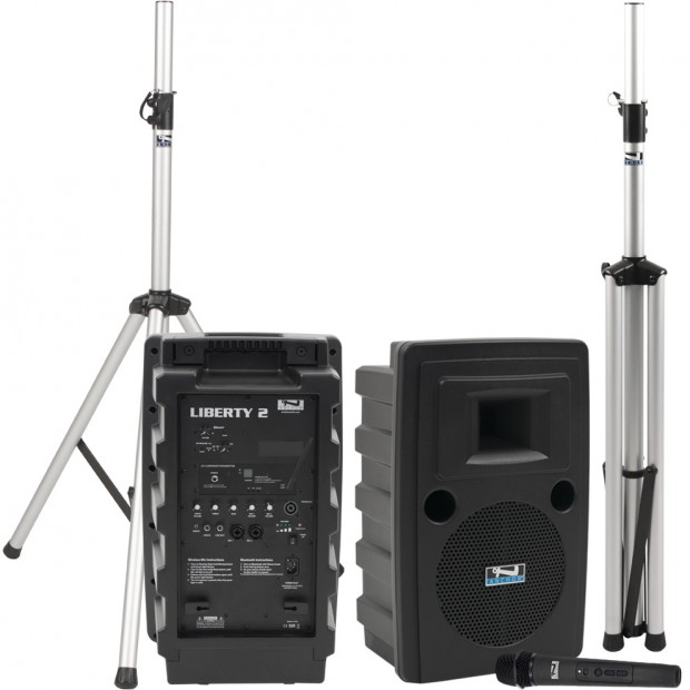 Anchor Audio LIB-DP1-AIR Liberty 2 Deluxe AIR Package Portable Sound System with Built-in Bluetooth, 2 AIR Speakers and 1 Wireless Microphone
