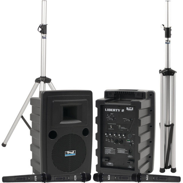 Anchor Audio Liberty AIR X4 Portable Sound System with 2 Wireless AIR Bluetooth Speakers and 4 Wireless Microphones