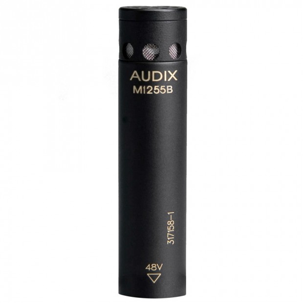 Audix M1255B Miniaturized High Output Condenser Cardioid Microphone for Distance Miking - Black