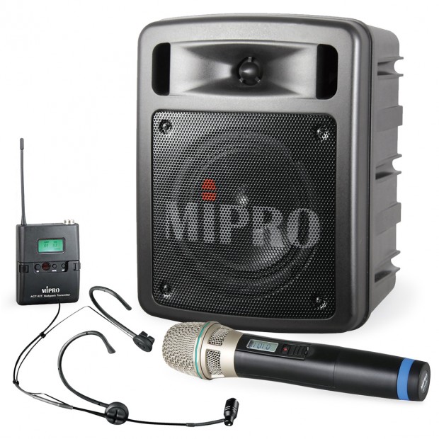 MIPRO MA-303BduHT (5A) Dual Wireless Bluetooth PA System with Handheld and Headworn Microphone (Discontinued)