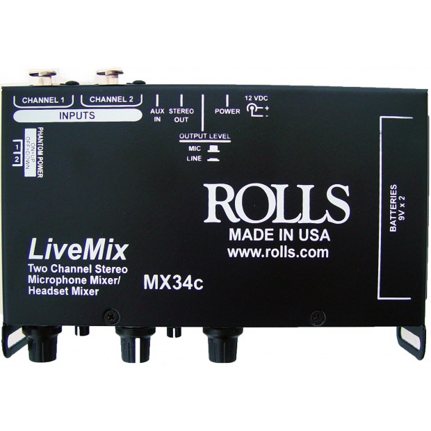 Rolls MX34c LiveMix 2-Channel Microphone Mixer