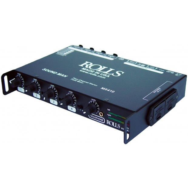 Rolls MX410 4-Channel Mixer with LED Meters