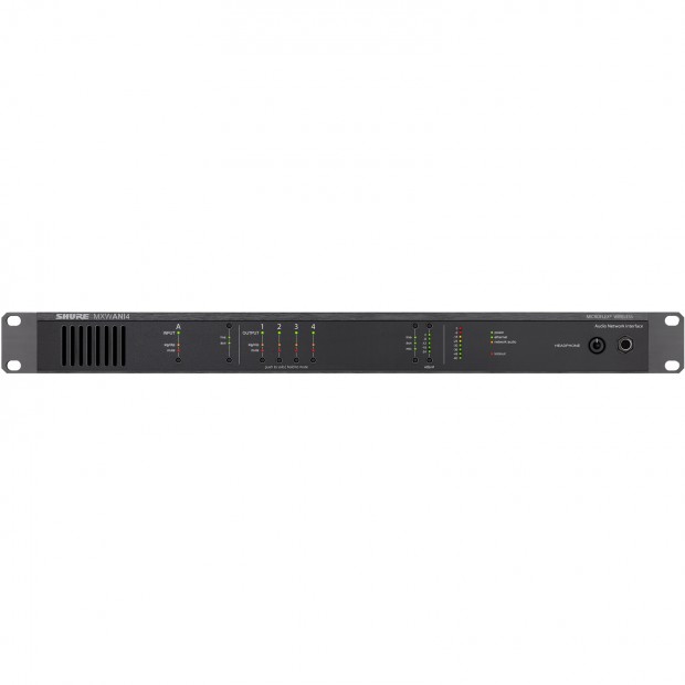 Shure MXWANI4 Microflex Wireless 4-Channel Audio Network Interface with Dante (Discontinued)