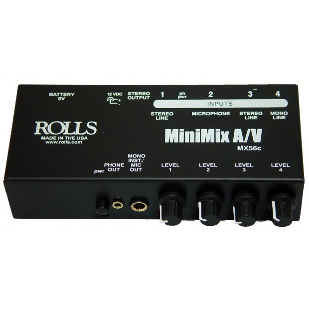 Rolls MX56C 4-Channel Mini Mix Audio Video Mixer (Discontinued)