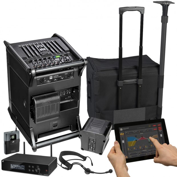 Portable Group Exercise Sound System with HK Audio All-in-One Bluetooth PA System and Wireless Headmic (Discontinued Components)