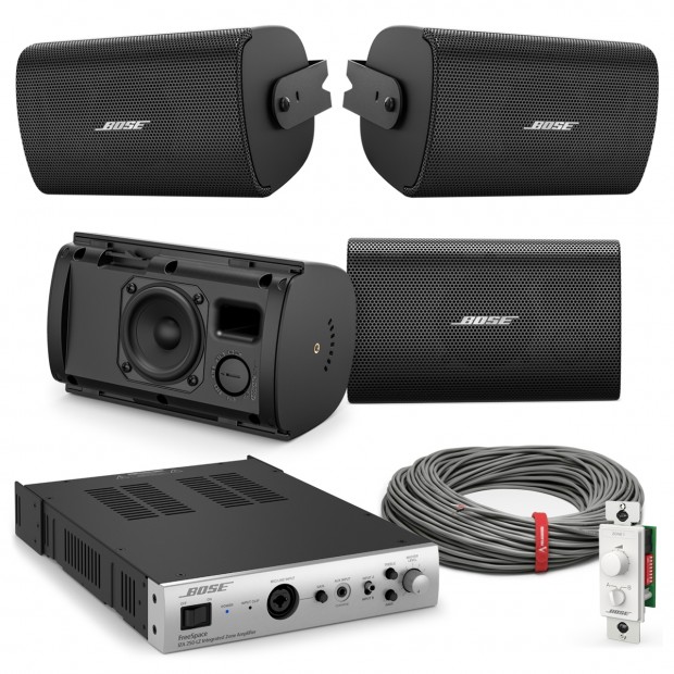 Office Sound System with 4 Bose FreeSpace FS2SE Wall Mount