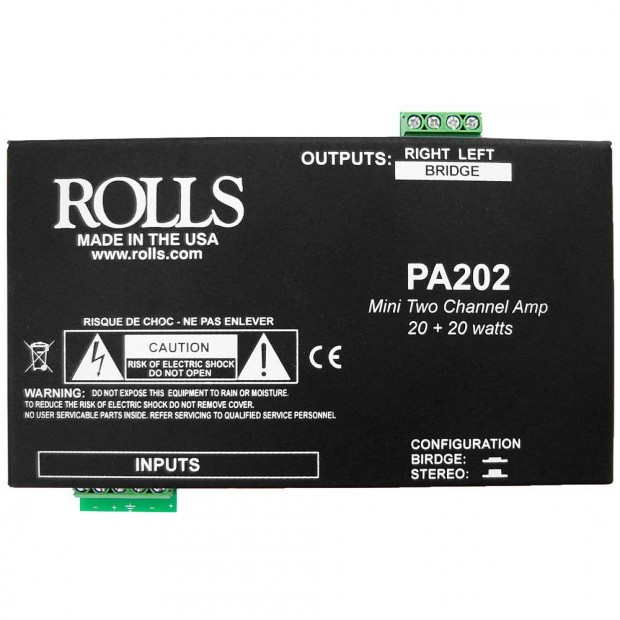Rolls PA202 20W Class-D Mini Stereo Amplifier