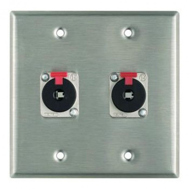 ProCo WP2021 Dual Gang Wall Plate with Dual Locking 1/4" TRS