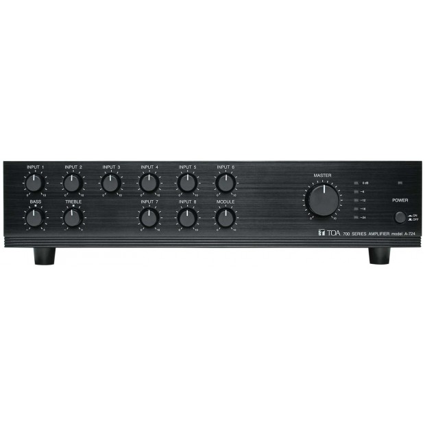 TOA A-724 Integrated 9-Channel 240 Watt Mixer Amplifier 25V, 70.7V and 4 Ohm Speaker Outputs (Discontinued)