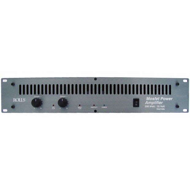 Rolls RA2100b 2-Channel 100 Watts/RMS Channel @ 4 Ohms Power Amplifier 