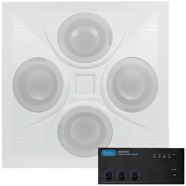 Classroom Sound System with Ceiling Speaker Array and AtlasIED AA30PHD Mixer Amplifier