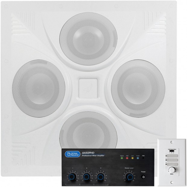 Retail Store Sound System with Ceiling Speaker Atlas Sound AA50PHD Mixer Amplifier and Volume Control