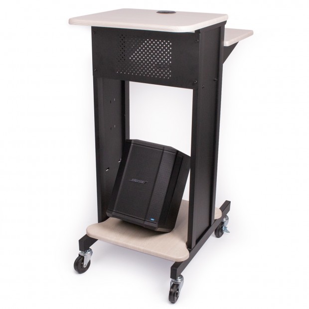 Classroom AV Media Cart Sound System with Bose Bluetooth Speaker and Rolling Cart with Adjustable Shelf (Cart Discontinued)