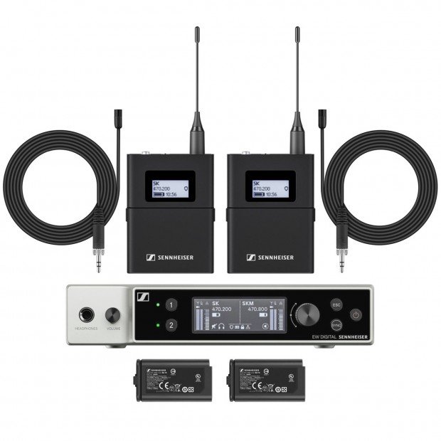 Sennheiser EW-DX MKE 2 Set Dual Digital Lavalier Wireless Microphone System