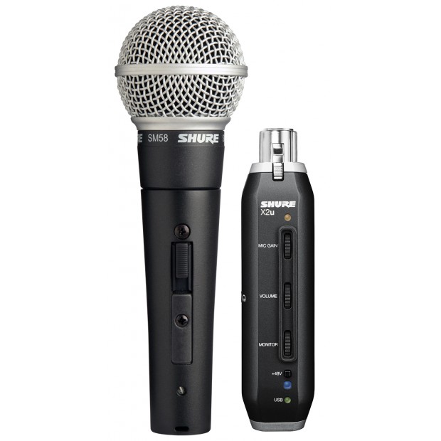Shure SM58-X2U Dynamic Cardioid Microphone With USB Adapter