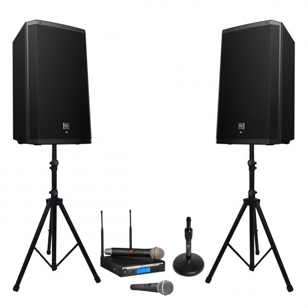 Portable Soccer Field Sound System with 2 Electro-Voice ZLX Powered Speakers (Discontinued Components)