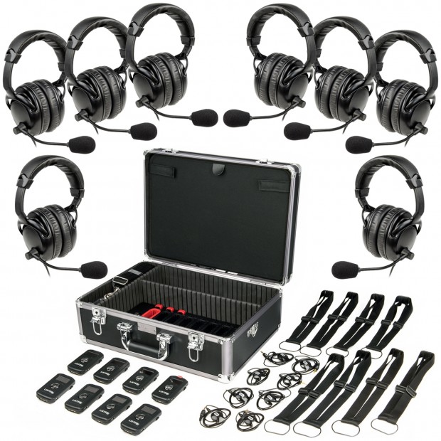 Listen Tech 8 Person ListenTALK Headset Coaching Wireless Communication System for High Noise Environments