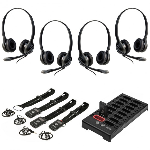 Listen Tech 4 Person ListenTALK School Bus Line Wireless Communication System for Moderate Noise Environments