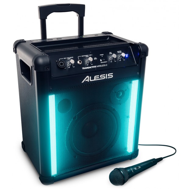 Alesis TransActive Wireless 2 Portable Rechargable Bluetooth Speaker System with Multi-Colored Lighting (Discontinued)