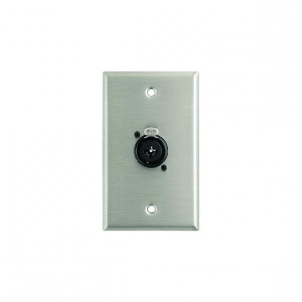 ProCo WP1062 Combo Wall Plate 1 Gang Stainless Steel with Neutrik Combo XLR Female and 1/4" TRS