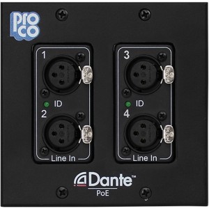 ProCo AODDP-4XF 4-Input Dante Wall Plate
