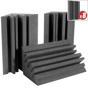 Auralex MetroLENRD Bass Trap Low End Noise Reduction Corner Mounted Foam - Charcoal (8 Pack)