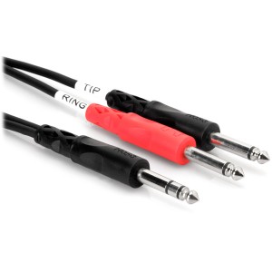 Hosa STP-202 Stereo 1/4" TRS to Dual 1/4 TS Insert Cable - 6.6ft